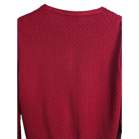 Talbots 2 Pc Set Red Cable Knit Top Cardigan Cotton Blend Made in the USA Sz PS - Picture 5 of 14